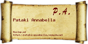 Pataki Annabella névjegykártya